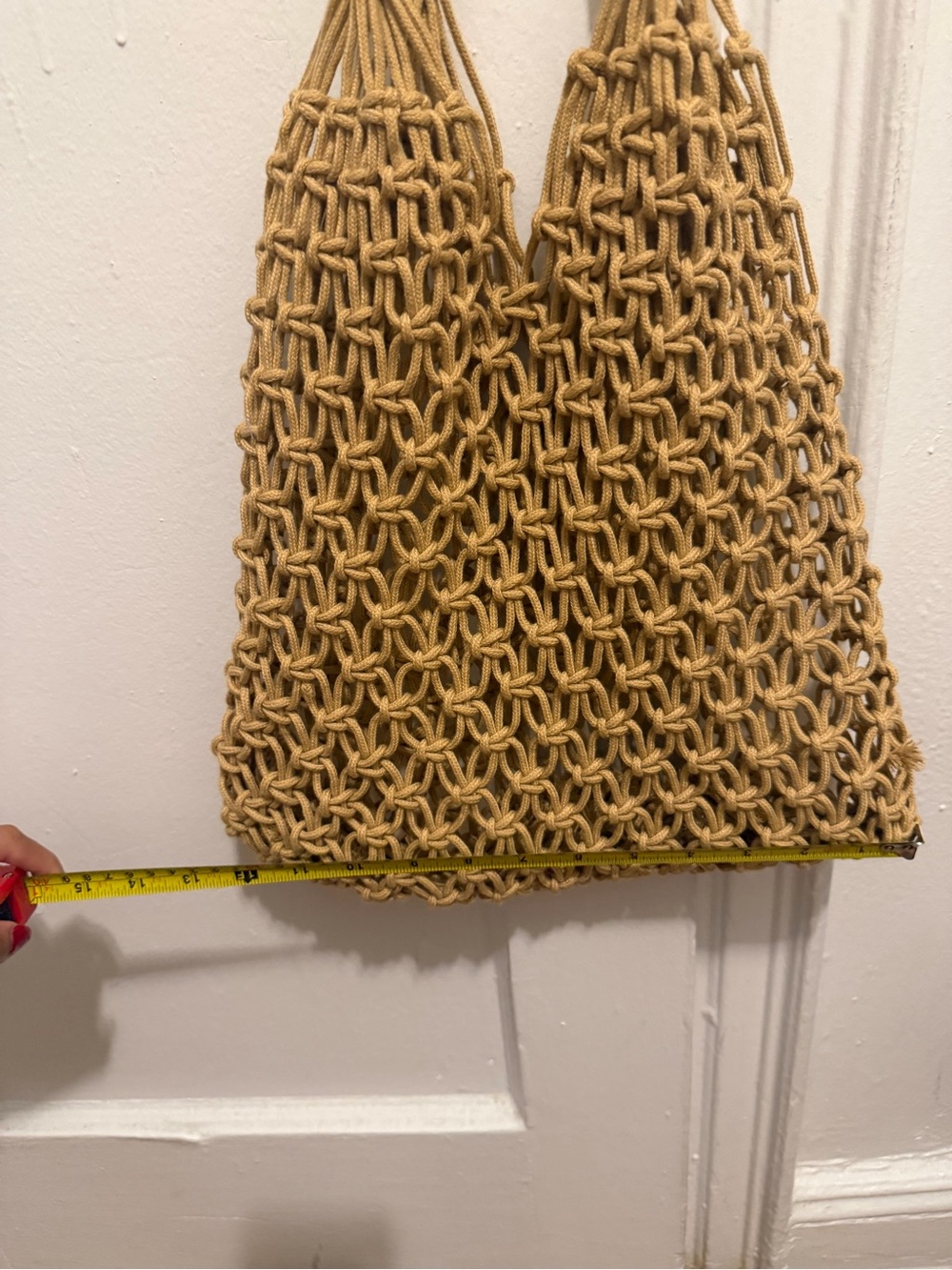 Prada Mustard Macramé Tote Bag - Picture 8 of 9